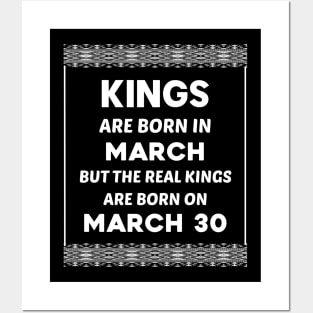 Birthday King White March 30 30th Posters and Art